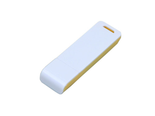 Флешка прямоугольной формы, оригинальный дизайн, двухцветный корпус, 16 Гб, желтый/белый