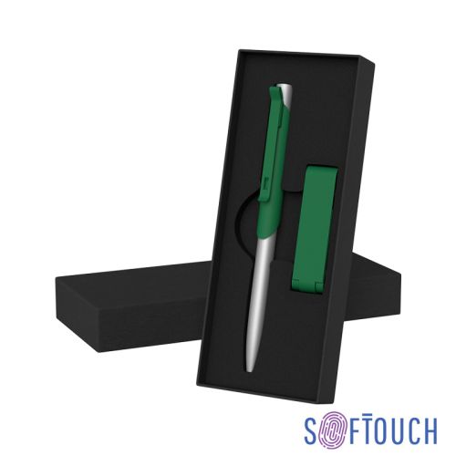 Набор ручка "Skil" + флеш-карта "Case" 8 Гб в футляре, покрытие soft touch, темно-зеленый