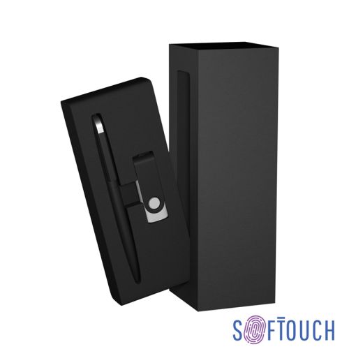 Набор ручка + флеш-карта 8 Гб в футляре, покрытие soft touch, черный