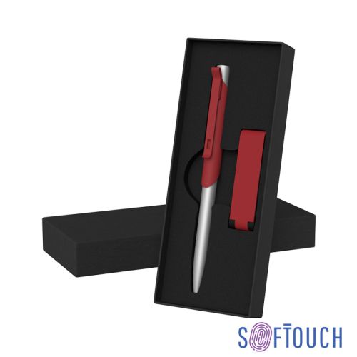 Набор ручка "Skil" + флеш-карта "Case" 8 Гб в футляре, покрытие soft touch, красный