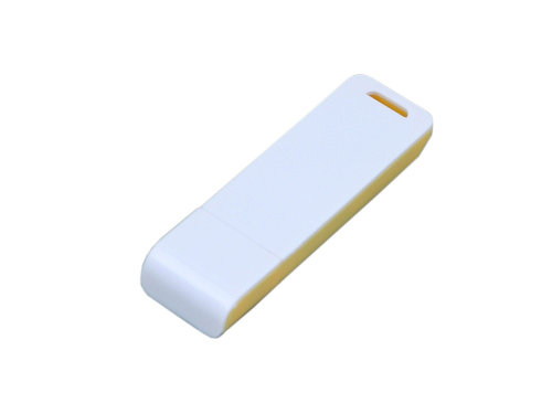 Флешка прямоугольной формы, оригинальный дизайн, двухцветный корпус, 64 Гб, желтый/белый