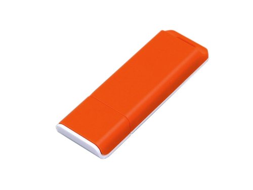 Флешка прямоугольной формы, оригинальный дизайн, двухцветный корпус, 64 Гб, оранжевый/белый