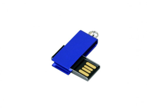 Флешка с мини чипом, минимальный размер, цветной  корпус, 64 Гб, синий