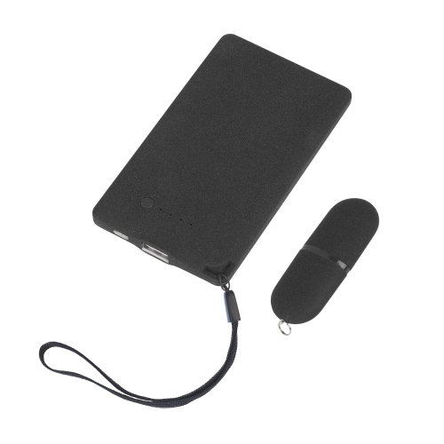 Подарочный набор "Камень" с покрытием soft grip на 3 предмета, черный, черный