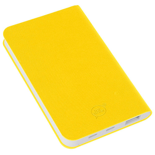 Универсальный аккумулятор "Softi" (5000mAh),желтый, 7,5х12,1х1,1см, искусственная кожа,пласт (желтый)