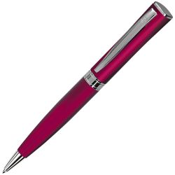 Ручка шариковая WIZARD, металл, синяя  паста (красный, серебристый)